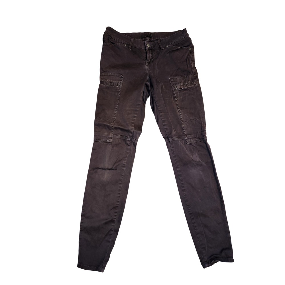 Prana Women 2 Organic Cotton Cargo Utility Pants Slim Charcoal Grey Sustainable